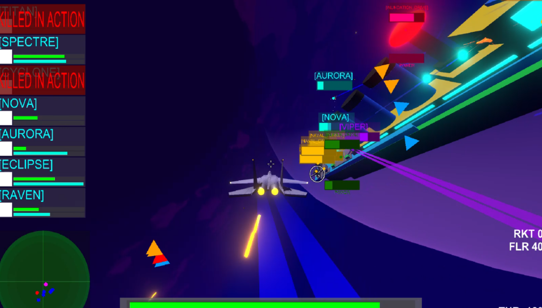 A neon aerial battle from Viper Squadron V2